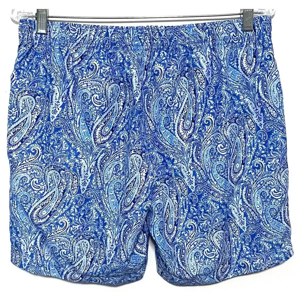 Con.Struct Swim Trunks Shorts Mens M Blue Paisley Preppy Resortwear Surf Beach
